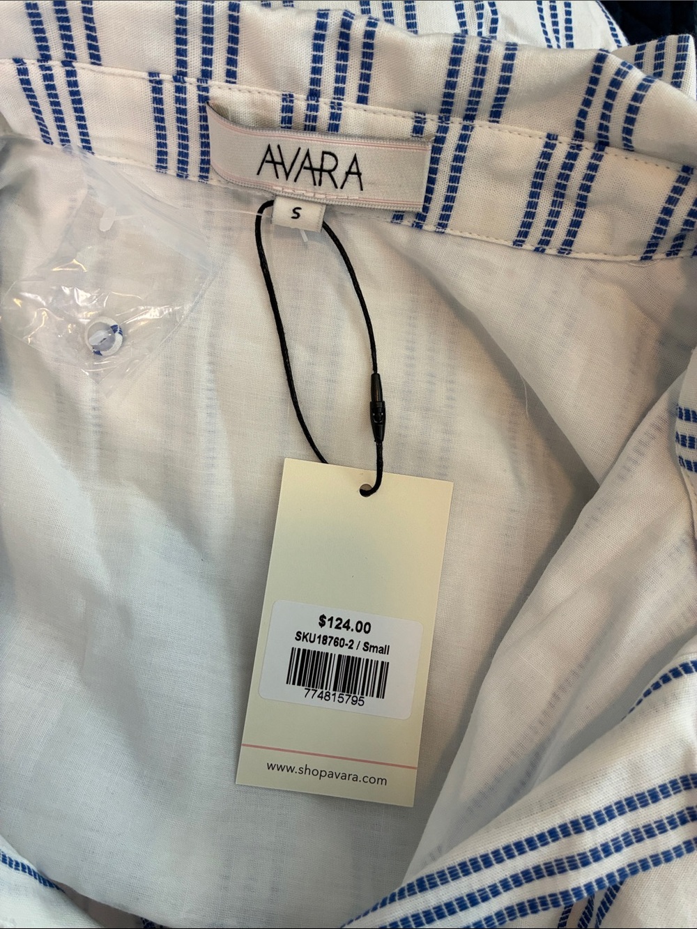 NWT Avara Summerlyn White Striped Midi Dress Sz S - Picture 8 of 9